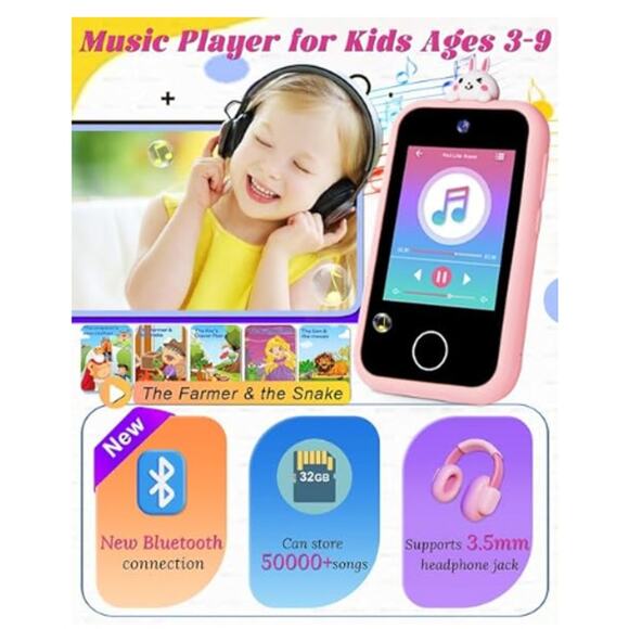 Kids Smartphone -Silicone Cover 32GB SD Card 2.8" DualCameraGames - Picture 6 of 9